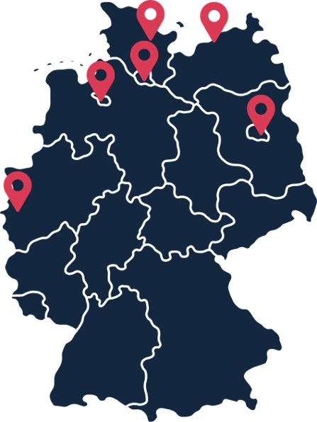 SCD Standorte auf Deutschlandkarte